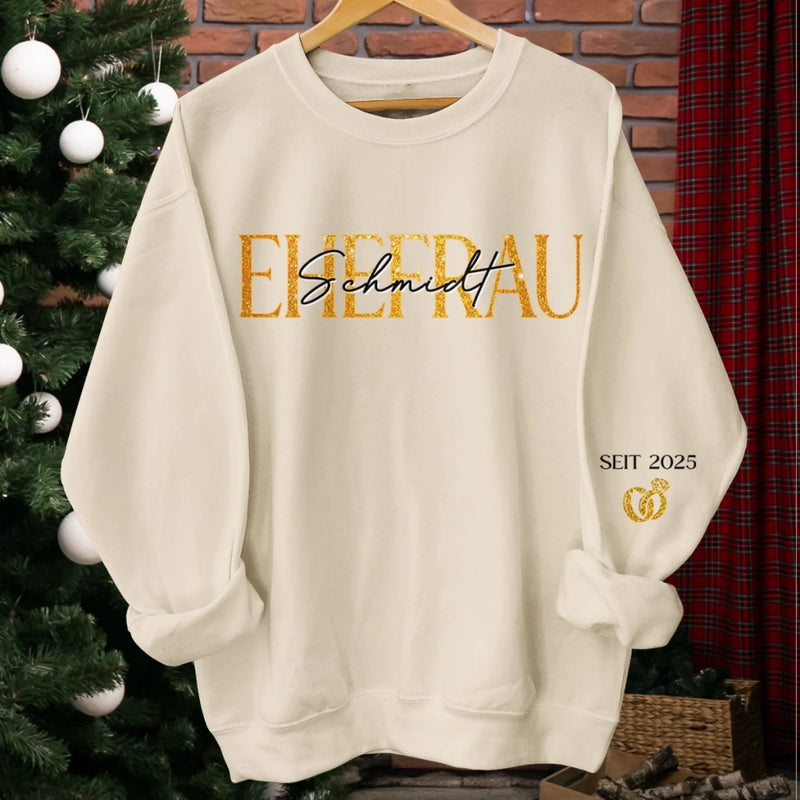 Personalisiertes Unisex-Sweatshirt mit Ärmeldesign – Geschenk für Ehemann/Ehefrau, Jahrestag – Von Herz zu Herz