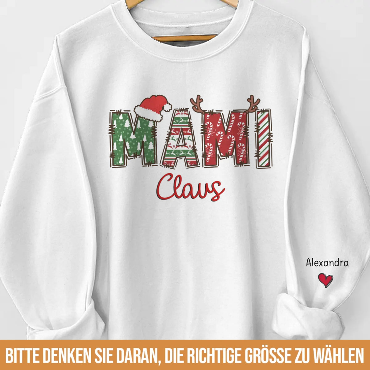 Personalisiertes Unisex-Sweatshirt oder Hoodie mit Ärmeldesign – Weihnachts- &amp; Geburtstagsgeschenke für Mama, Oma – Ich habe meine Oma