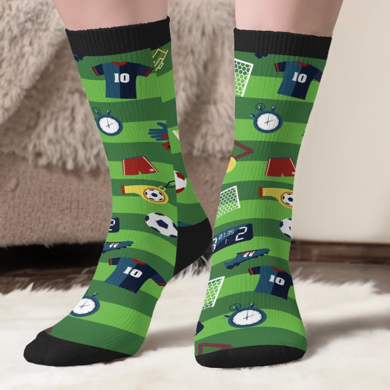 Personalisierte Socken – Geschenk für Fußballfans, Sportfans – Echter Mann. Echter Fußballfan