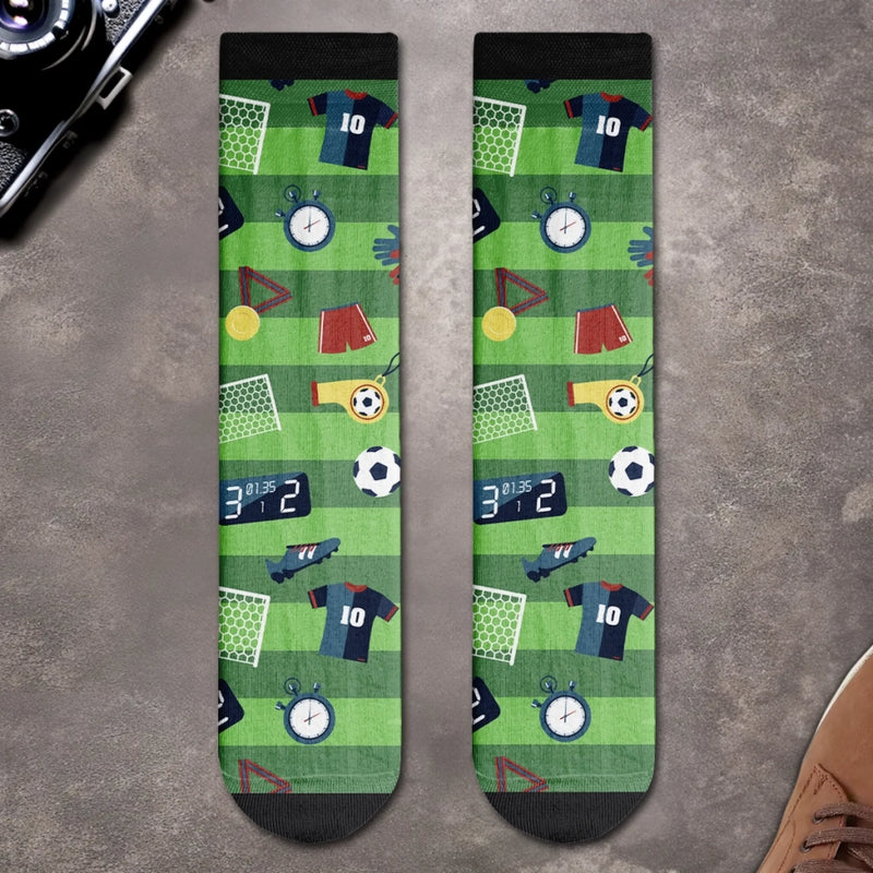 Personalisierte Socken – Geschenk für Fußballfans, Sportfans – Echter Mann. Echter Fußballfan