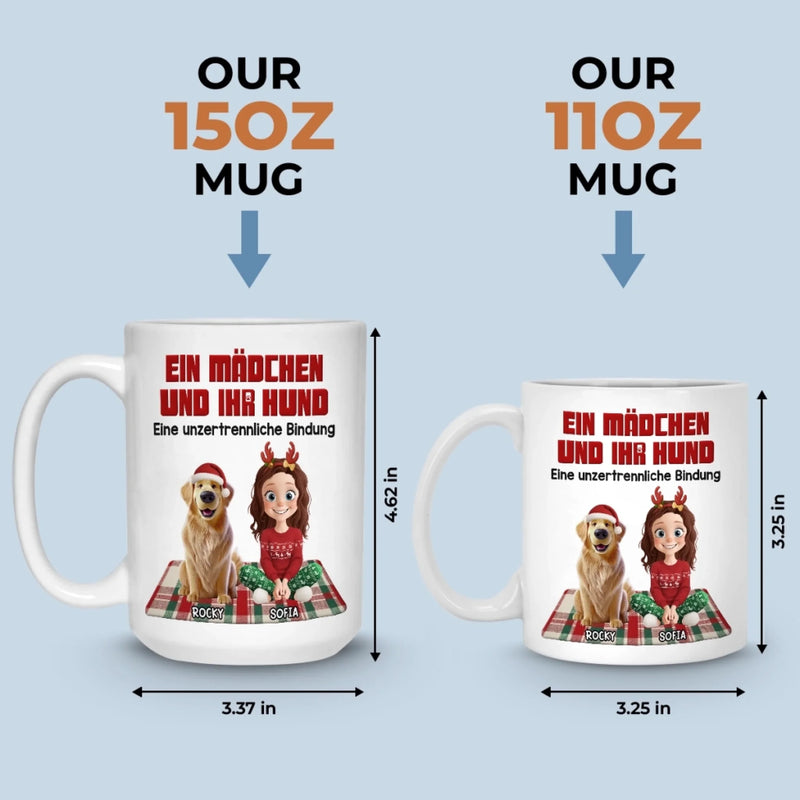 Personalisierte Tasse – Personalisierte Weihnachts- und Geburtstagsgeschenke für Hundeliebhaber, Hundebesitzer und Hundeeltern – Ein Mädchen Und Ihr Hund