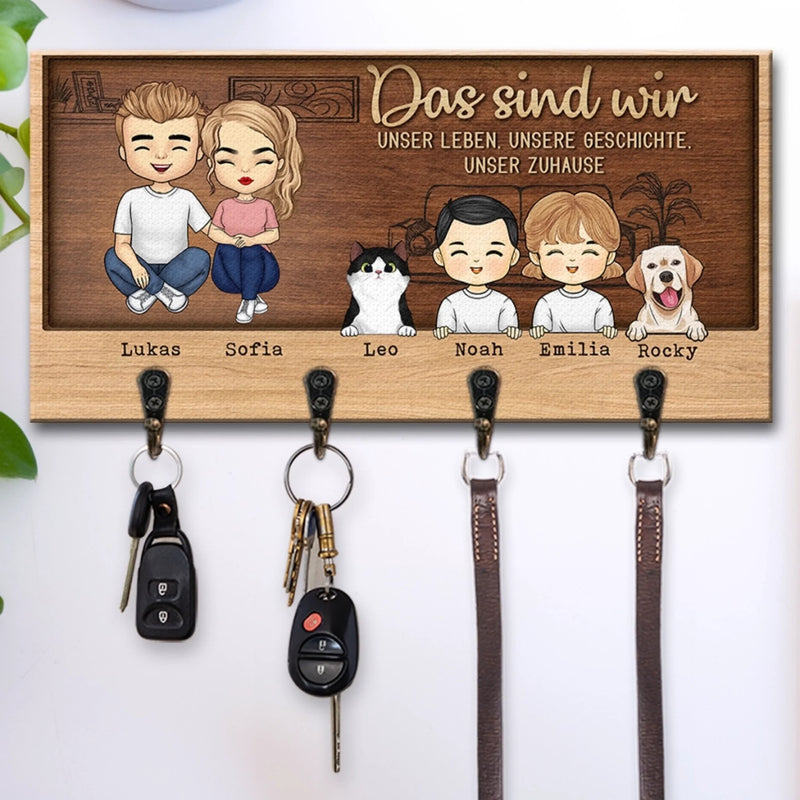 Personalisierter Schlüsselanhänger – Individuelles Geburtstagsgeschenk Für Mama, Papa Und Kinder – Das Sind Wir Unser Leben