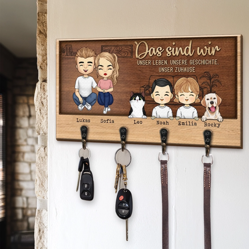 Personalisierter Schlüsselanhänger – Individuelles Geburtstagsgeschenk Für Mama, Papa Und Kinder – Das Sind Wir Unser Leben