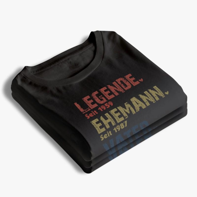 Personalisierte Unisex-T-Shirt, Premium-T-Shirt, Hoodie – Personalisierte Geburtstagsgeschenke für Papa, Opa – Generationen der Liebe in einem Herzen