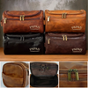 Personalisierte Leder-kulturtasche mit Gravur - Perfektes Geburtstagsgeschenk für Papa, Bruder, Opa oder Ehemann - Für Jede Reise Ideal