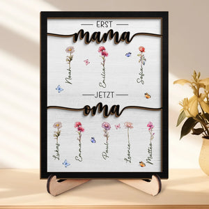 Personalisierte, zweilagige Holzplakette mit Ständer – Geschenk für Mama, Oma – Du Bist Das, Was Uns Zusammenhält