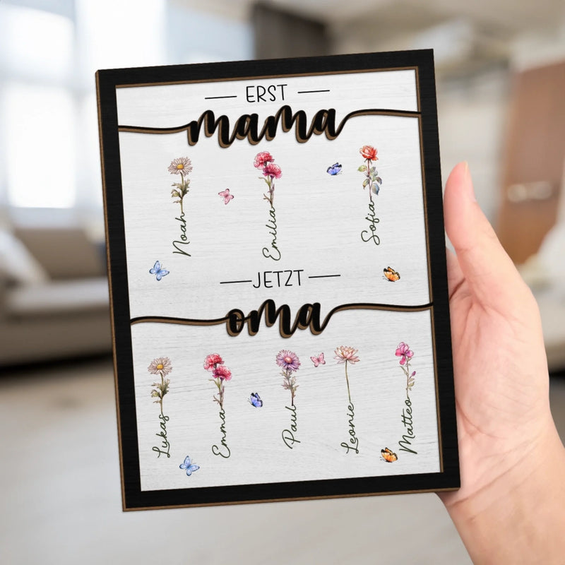 Personalisierte, Zweilagige Holzplakette Mit Ständer – Geschenk Für Mama, Oma – Du Bist Das, Was Uns Zusammenhält
