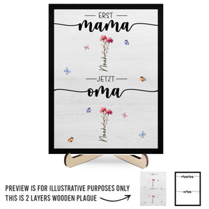 Personalisierte, zweilagige Holzplakette mit Ständer – Geschenk für Mama, Oma – Du Bist Das, Was Uns Zusammenhält