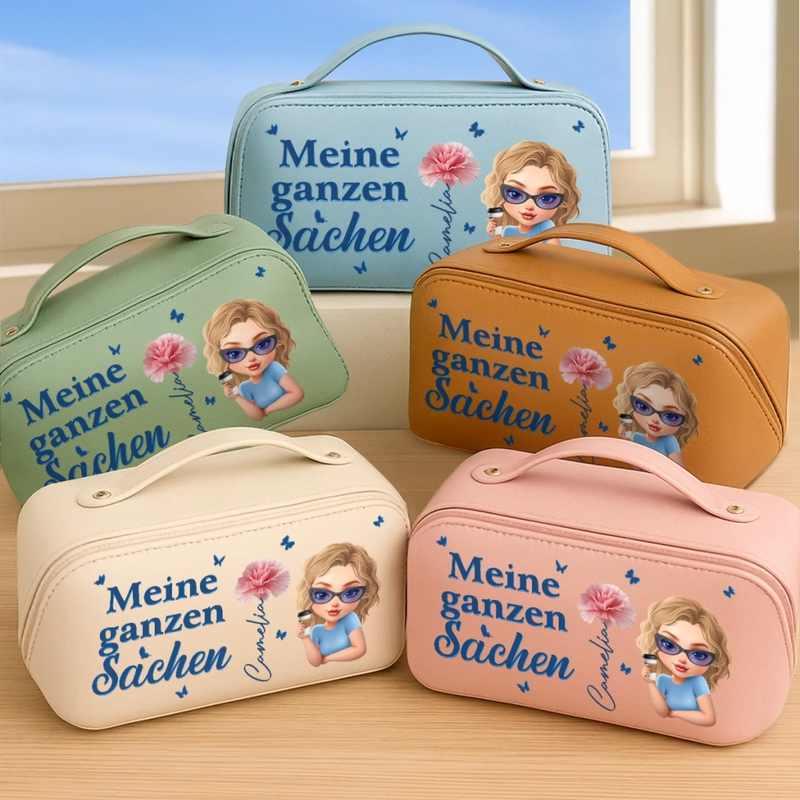 Personalisierter Reise-kulturbeutel Aus Pu-leder – Geburtstagsgeschenk Für Frauen, Beste Freundinnen, Schwestern, Freundinnen Oder Für Dich Selbst – Meine Kleinen Sachen