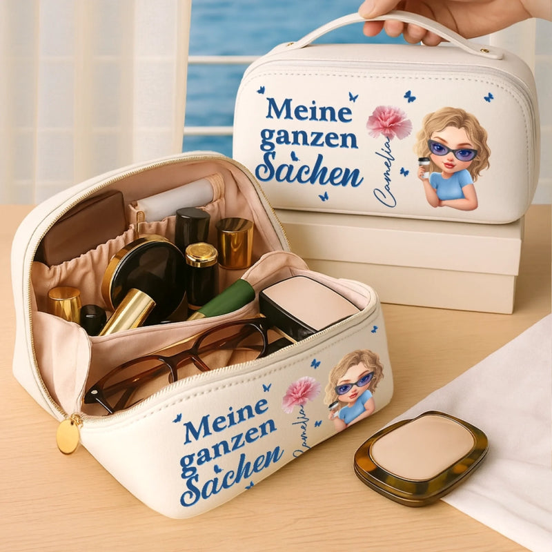 Personalisierter Reise-kulturbeutel Aus Pu-leder – Geburtstagsgeschenk Für Frauen, Beste Freundinnen, Schwestern, Freundinnen Oder Für Dich Selbst – Meine Kleinen Sachen