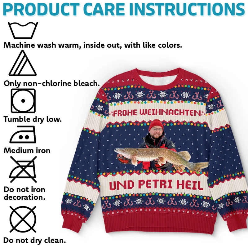 Individuell Gestaltetes Unisex Sweatshirt – Personalisierte Weihnachts- Und Geburtstagsgeschenke Für Angler – Den Treuen Angelkumpel Des Weihnachtsmanns