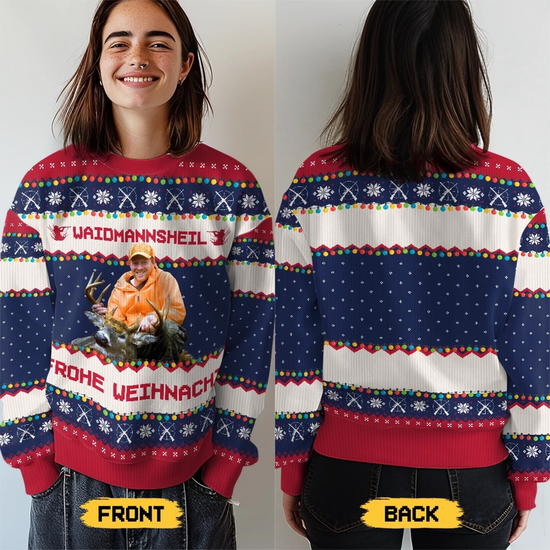 Individuell Gestaltetes Unisex Sweatshirt – Personalisierte Weihnachts- und Geburtstagsgeschenke für Jäger – Jagen, Entdecken, Wiederholen
