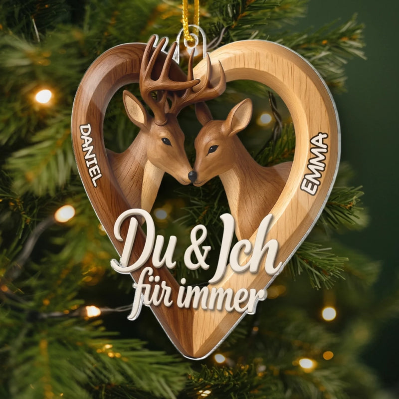 Personalisiertes Acryl Ornament - Personalisiertes Jubiläums-weihnachts-hochzeitsgeschenk Für Mann Und Frau, Sie Und Ihn - Du & Ich Wir Schaffen Das
