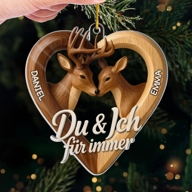Personalisiertes Acryl Ornament - Personalisiertes Jubiläums-weihnachts-hochzeitsgeschenk Für Mann Und Frau, Sie Und Ihn - Du & Ich Wir Schaffen Das