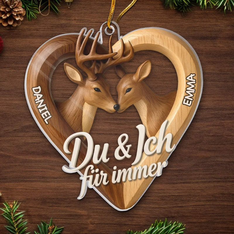 Personalisiertes Acryl Ornament - Personalisiertes Jubiläums-weihnachts-hochzeitsgeschenk Für Mann Und Frau, Sie Und Ihn - Du & Ich Wir Schaffen Das