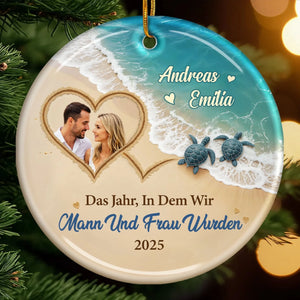 Personalisiertes Keramikornament - Personalisiertes Jubiläums-weihnachts-hochzeitsgeschenk Für Mann Und Frau, Sie Und Ihn - Das Jahr, In Dem Wir Mann und Frau Wurden