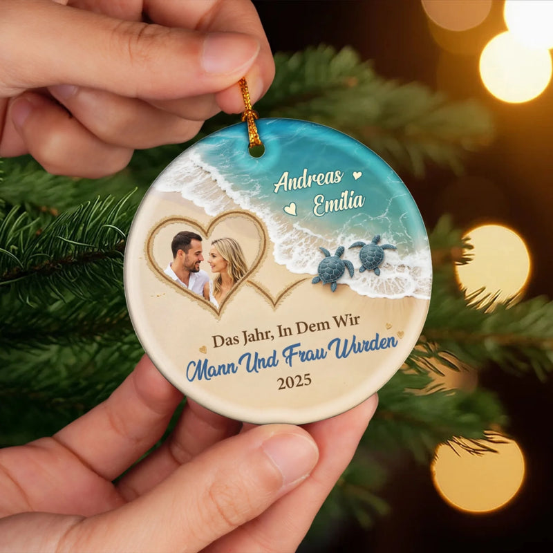 Personalisiertes Keramikornament - Personalisiertes Jubiläums-weihnachts-hochzeitsgeschenk Für Mann Und Frau, Sie Und Ihn - Das Jahr, In Dem Wir Mann und Frau Wurden