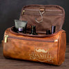 Personalisierte Leder-kulturtasche mit Gravur - Personalisierte Weihnachts- und Geburtstagsgeschenke für Papa, Bruder, Sohn, Ehemann, Trauzeugin, beste Freunde – Das ultimative Männer-Set