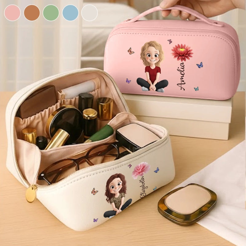 Personalisierter Reise-kulturbeutel Aus Pu-leder – Das Perfekte Geburtstagsgeschenk Für Frauen, Beste Freundinnen, Schwestern, Die Beste Freundin Oder Einfach Für Sich Selbst – Bereit für das nächste Abenteuer