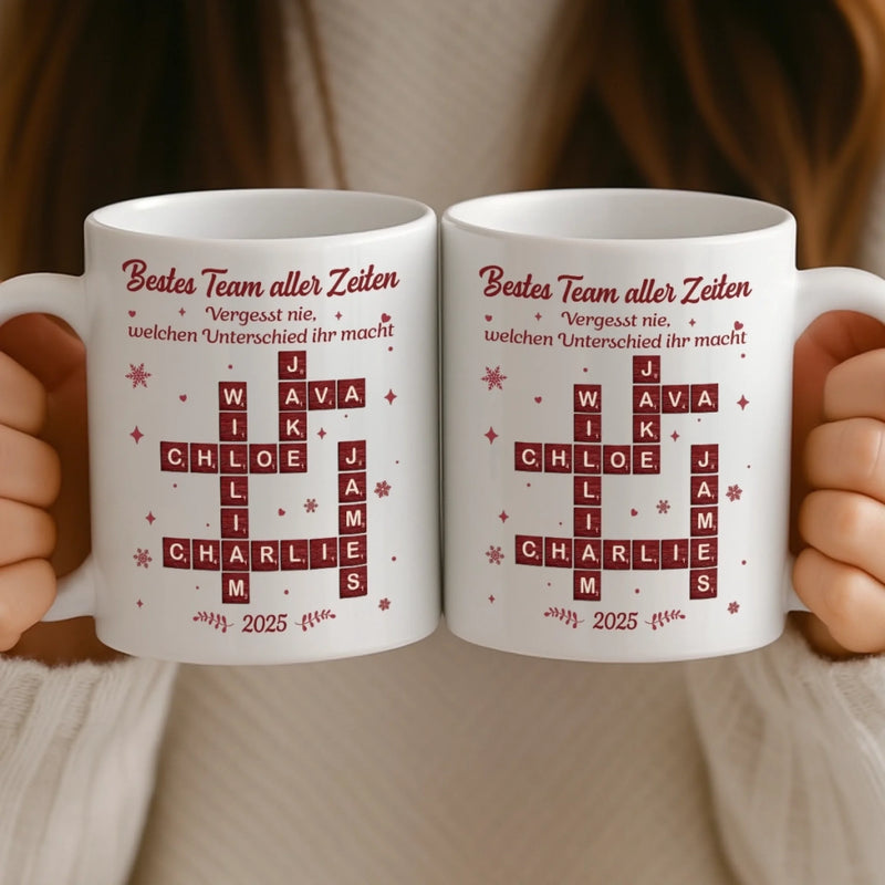 Benutzerdefinierte Tasse – Personalisierte Geburtstagsgeschenke für Kollegen, beste Arbeitsfreunde – Bestes Team Aller Zeiten