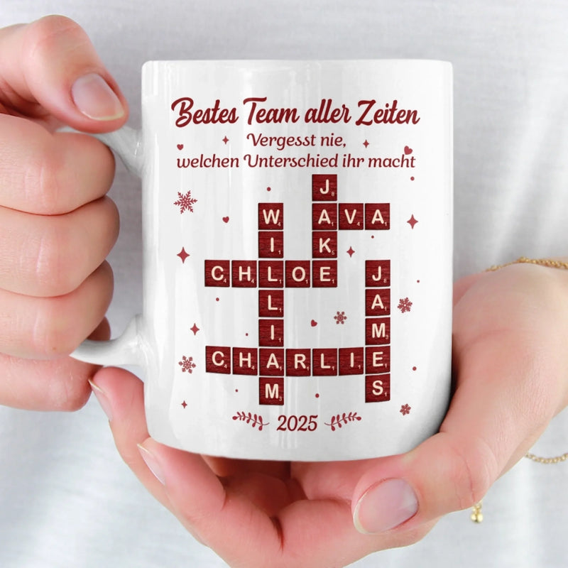 Benutzerdefinierte Tasse – Personalisierte Geburtstagsgeschenke für Kollegen, beste Arbeitsfreunde – Bestes Team Aller Zeiten