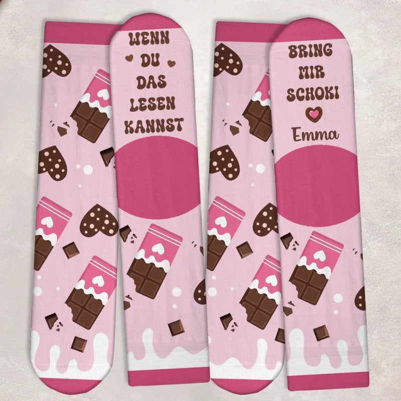 Personalisierte Socken – Personalisierte Weihnachts- und Geburtstagsgeschenke für beste Freundinnen, Schwestern, die Familie und Dich Selbst – Bring Mir Schoki