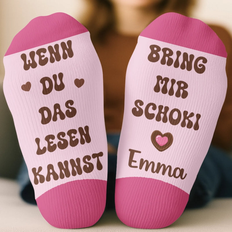 Personalisierte Socken – Personalisierte Weihnachts- und Geburtstagsgeschenke für beste Freundinnen, Schwestern, die Familie und Dich Selbst – Bring Mir Schoki