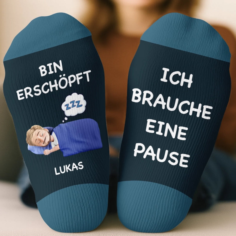 Personalisierte Socken – Personalisierte Weihnachts- und Geburtstagsgeschenke für beste Freundinnen, Schwestern, die Familie und Dich Selbst – Ich Brauche Eine Pause