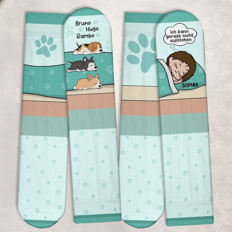 Personalisierte Socken – Personalisierte Geburtstagsgeschenke für Hundeliebhaber, Hunde-Papas und Mamas – Ich Kann Jetzt Nicht Aufstehen