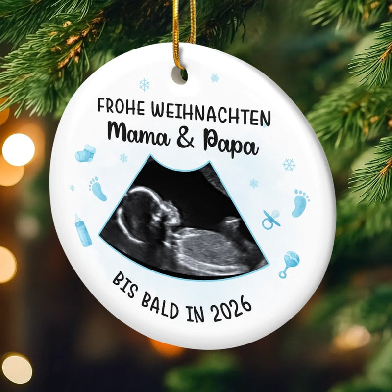 Personalisiertes Foto-keramik-ornament – Personalisierte Weihnachts-babyparty, Geschenke Zur Geschlechtsenthüllung Für Neue Mütter, Neue Väter, Neue Eltern – Kleiner Stern unserer Weihnachtsnacht