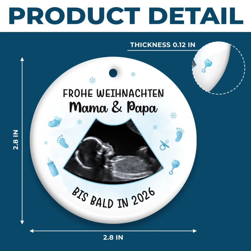 Personalisiertes Foto-keramik-ornament – Personalisierte Weihnachts-babyparty, Geschenke Zur Geschlechtsenthüllung Für Neue Mütter, Neue Väter, Neue Eltern – Kleiner Stern unserer Weihnachtsnacht