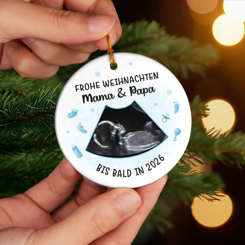 Personalisiertes Foto-keramik-ornament – Personalisierte Weihnachts-babyparty, Geschenke Zur Geschlechtsenthüllung Für Neue Mütter, Neue Väter, Neue Eltern – Kleiner Stern unserer Weihnachtsnacht