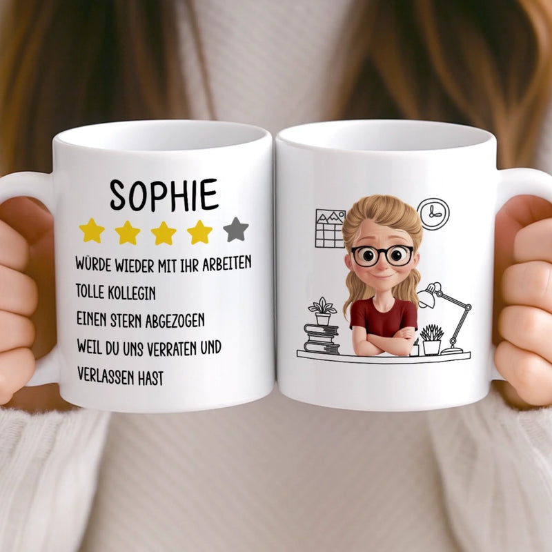 Benutzerdefinierte Tasse – Personalisierte Geburtstagsgeschenke für Kollegen, beste Arbeitsfreunde – Würde Wieder Mit Ihr Arbeiten Tolle Kollegin