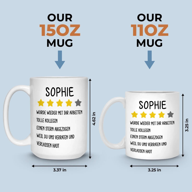 Benutzerdefinierte Tasse – Personalisierte Geburtstagsgeschenke für Kollegen, beste Arbeitsfreunde – Würde Wieder Mit Ihr Arbeiten Tolle Kollegin