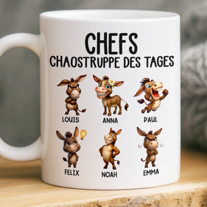 Benutzerdefinierte Tasse – Personalisierte Geburtstagsgeschenke für Kollegen, beste Arbeitsfreunde – Chefs Chaostruppe Des Tages