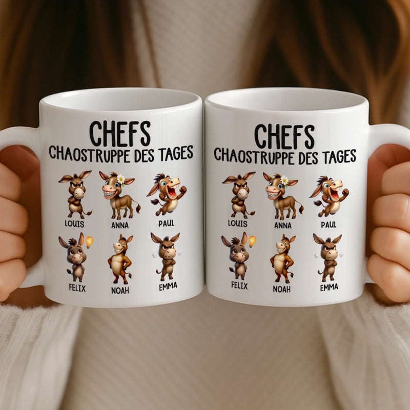 Benutzerdefinierte Tasse – Personalisierte Geburtstagsgeschenke für Kollegen, beste Arbeitsfreunde – Chefs Chaostruppe Des Tages