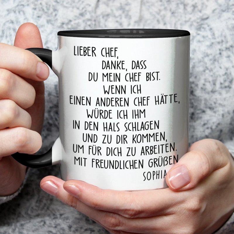 Personalisierte Tasse Mit Akzent – lustiges Geschenk Für Kollegen Oder Beste Freunde – Wieder Ein Schöner Tag, Der Durch Die Arbeit Ruiniert Wurde