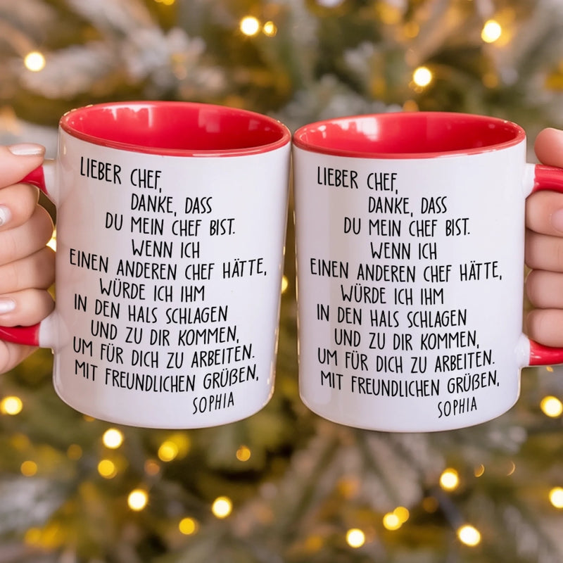 Personalisierte Tasse Mit Akzent – lustiges Geschenk Für Kollegen Oder Beste Freunde – Wieder Ein Schöner Tag, Der Durch Die Arbeit Ruiniert Wurde
