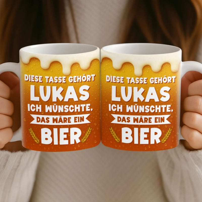 Benutzerdefinierte Tasse – Personalisierte Geburtstagsgeschenke für beste Freunde, Familie und dich selbst – Ich Wünschte, Das Wäre Ein Bier