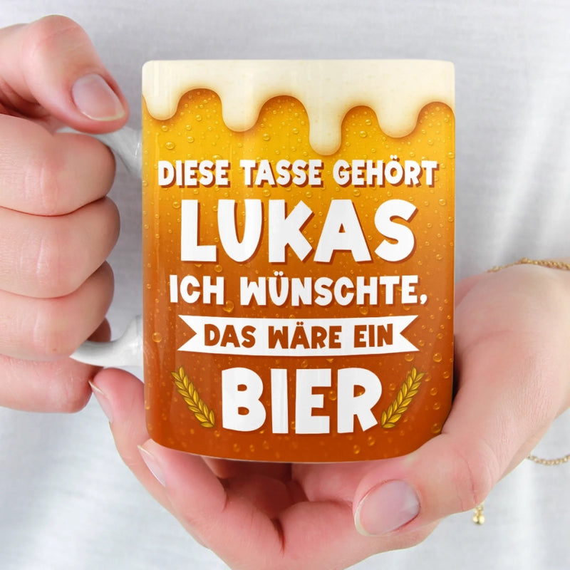 Benutzerdefinierte Tasse – Personalisierte Geburtstagsgeschenke für beste Freunde, Familie und dich selbst – Ich Wünschte, Das Wäre Ein Bier