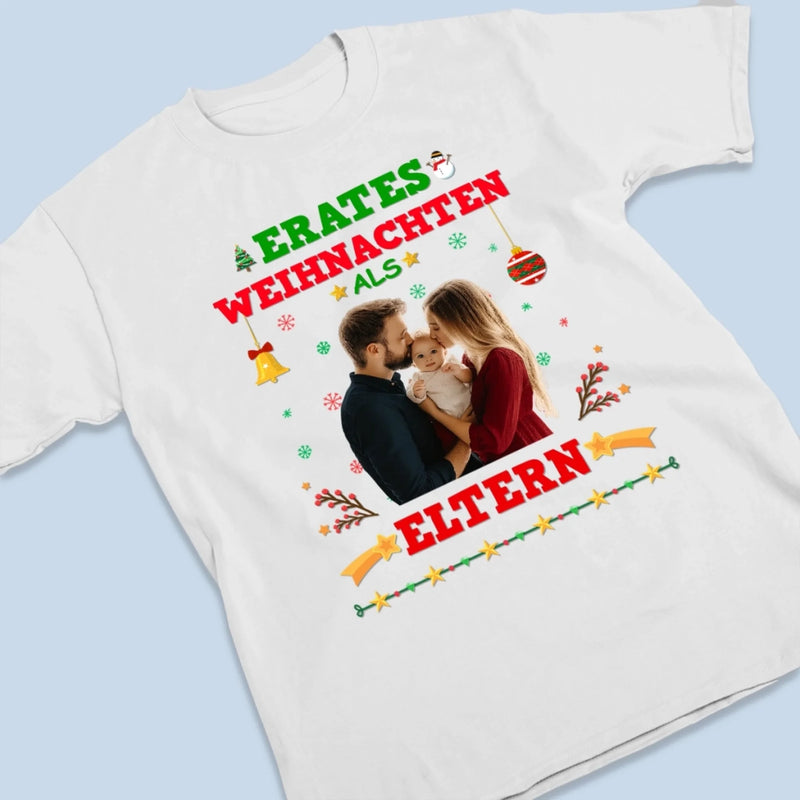 Personalisierte Unisex-T-Shirt, Premium-T-Shirt, Hoodie – Personalisierte Weihnachtsgeschenke zur Babyparty und Geschlechtsenthüllung für werdende Eltern – Erates Weihnachten Als Altern