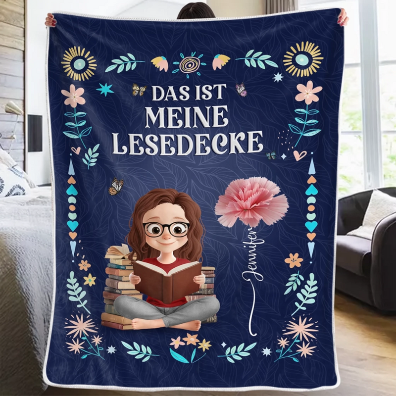 Personalisierte Decke - Geschenke Für Buchliebhaber, Bücherwürmer, Leser - Ich Bin Jemand, Der An Sich Glaubt – Das Meine Lesedecke