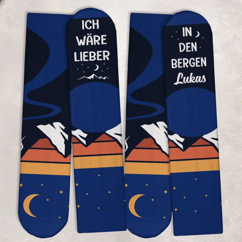Personalisierte Socken – Personalisierte Weihnachts- und Geburtstagsgeschenke für beste Freundinnen, die Familie und Dich Selbst – Ich Bin Lieber In Den Bergen