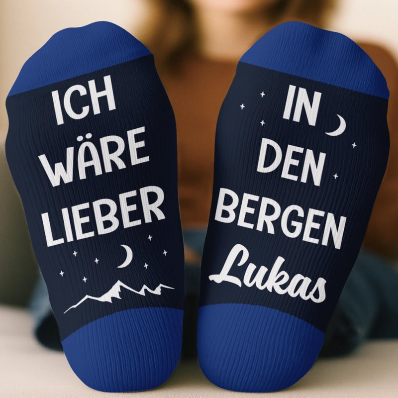 Personalisierte Socken – Personalisierte Weihnachts- und Geburtstagsgeschenke für beste Freundinnen, die Familie und Dich Selbst – Ich Bin Lieber In Den Bergen