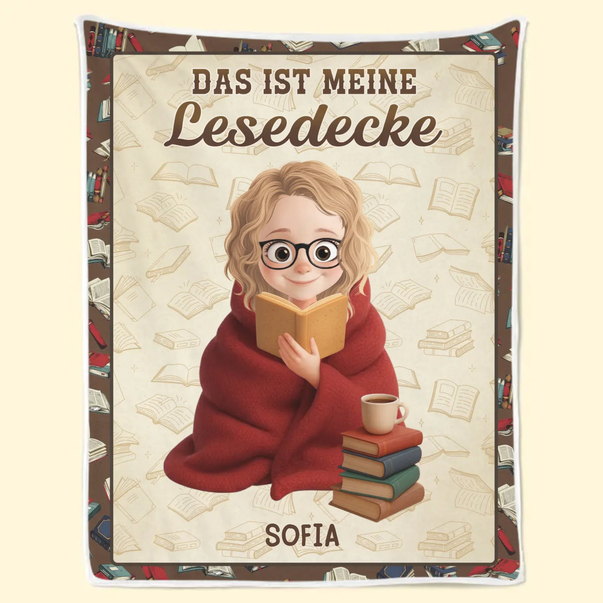 Personalisierte Decke - Geschenke Für Buchliebhaber, Bücherwürmer, Leser - Das In Geschichten Zuhause Ist