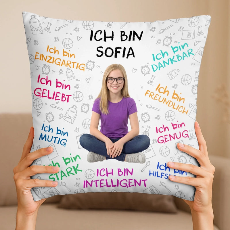 Personalisiertes Taschenkissen mit Foto - Geschenke Für Buchliebhaber, Bücherwürmer, Leser - Lesen Ist Meine Art, Mit Offenen Augen Zu Träumen