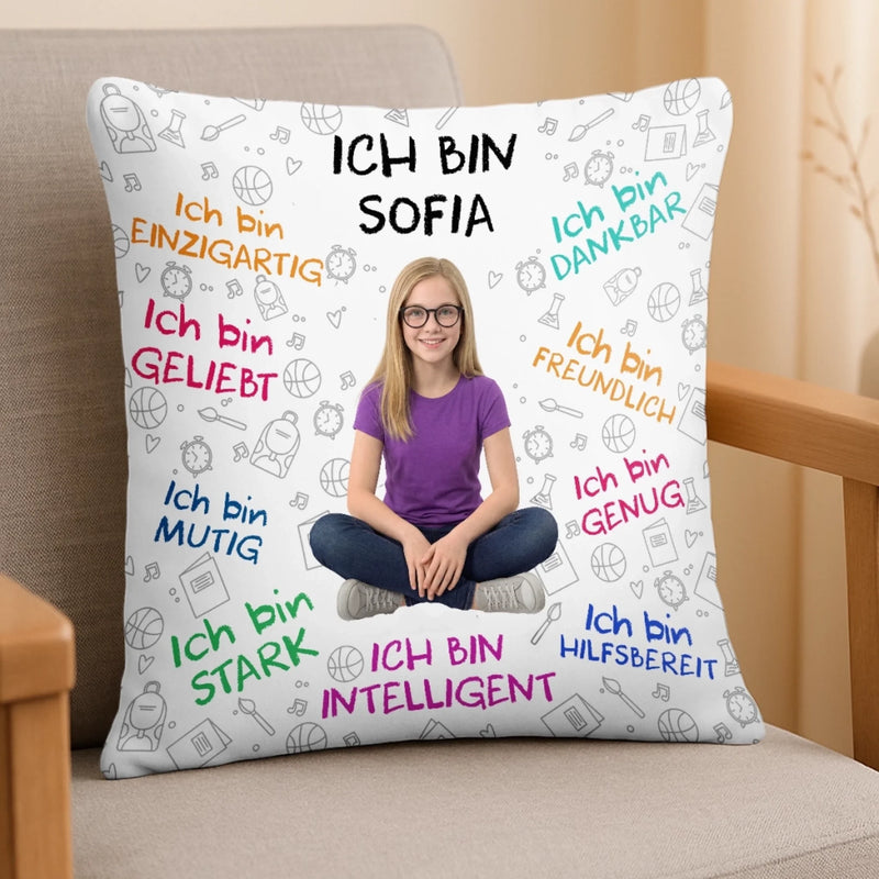 Personalisiertes Taschenkissen mit Foto - Geschenke Für Buchliebhaber, Bücherwürmer, Leser - Lesen Ist Meine Art, Mit Offenen Augen Zu Träumen