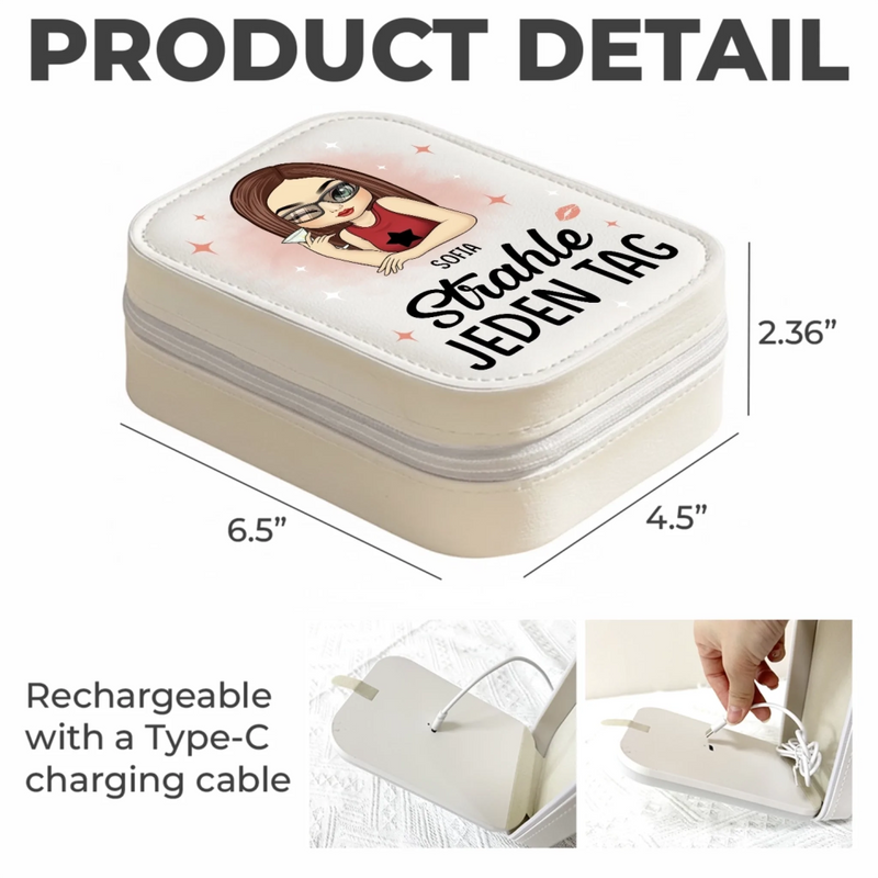 Personalisierte Schmuckschatulle Mit Led-make-up – Personalisierte Geschenke Für Dich Selbst, Beste Freunde, Geschwister, Familienmitglieder – Strahle So, Wie Du Es Dir Wünschst