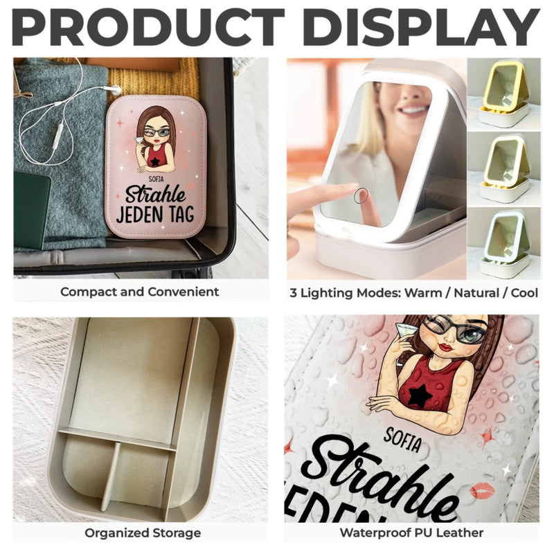 Personalisierte Schmuckschatulle Mit Led-make-up – Personalisierte Geschenke Für Dich Selbst, Beste Freunde, Geschwister, Familienmitglieder – Strahle So, Wie Du Es Dir Wünschst