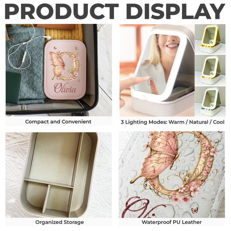 Personalisierte Schmuckschatulle Mit Led-make-up – Personalisierte Geschenke Für Dich Selbst, Beste Freunde, Geschwister, Familienmitglieder – Liebe Dich Selbst Ein Bisschen Mehr